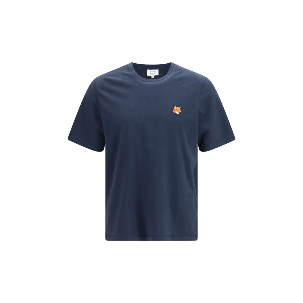 Maison Kitsuné Blue Cotton T-Shirt - Fox Head Design