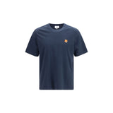 Maison Kitsuné Blue Cotton T-Shirt - Fox Head Design