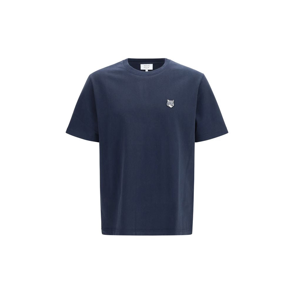 Maison Kitsuné Blue Cotton T-Shirt - Fox Head Comfort Fit