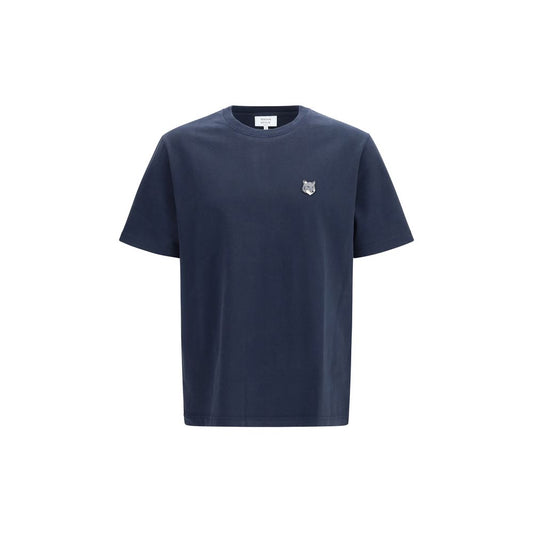 Maison Kitsuné Blue Cotton T-Shirt - Fox Head Comfort Fit
