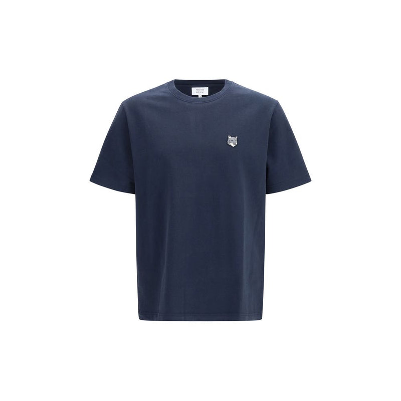 Maison Kitsuné Blue Cotton T-Shirt - Fox Head Comfort Fit
