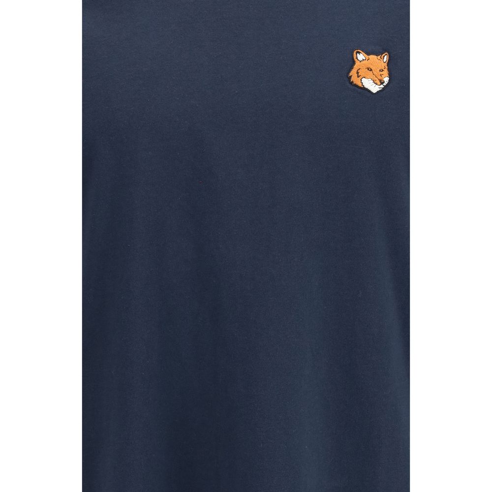 Maison Kitsuné Blue Cotton T-Shirt - Fox Head Design