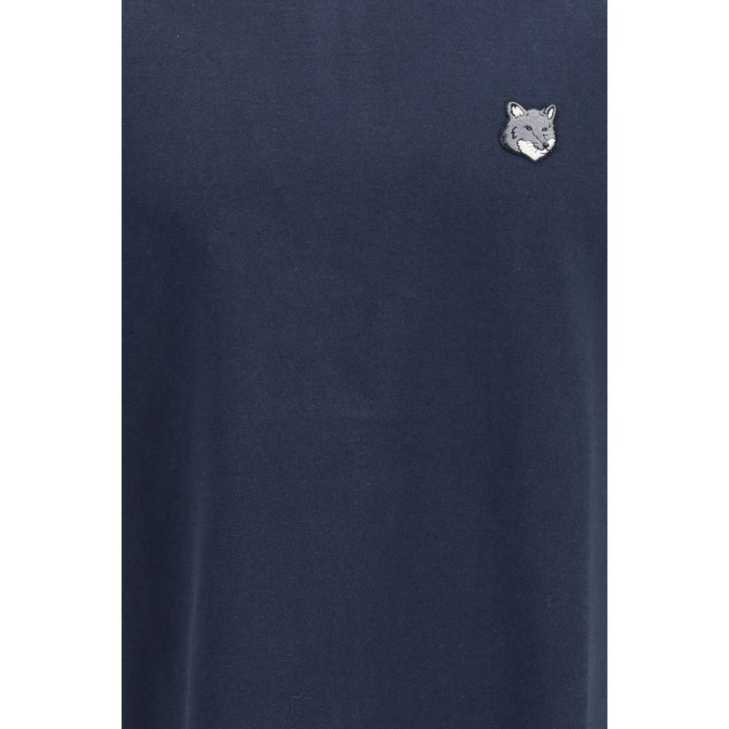 Maison Kitsuné Blue Cotton T-Shirt - Fox Head Comfort Fit
