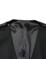 Dolce & Gabbana Black Wool Single Breasted Waistcoat for Men