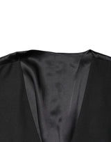 Dolce & Gabbana Black Wool Single Breasted Waistcoat Vest for Men