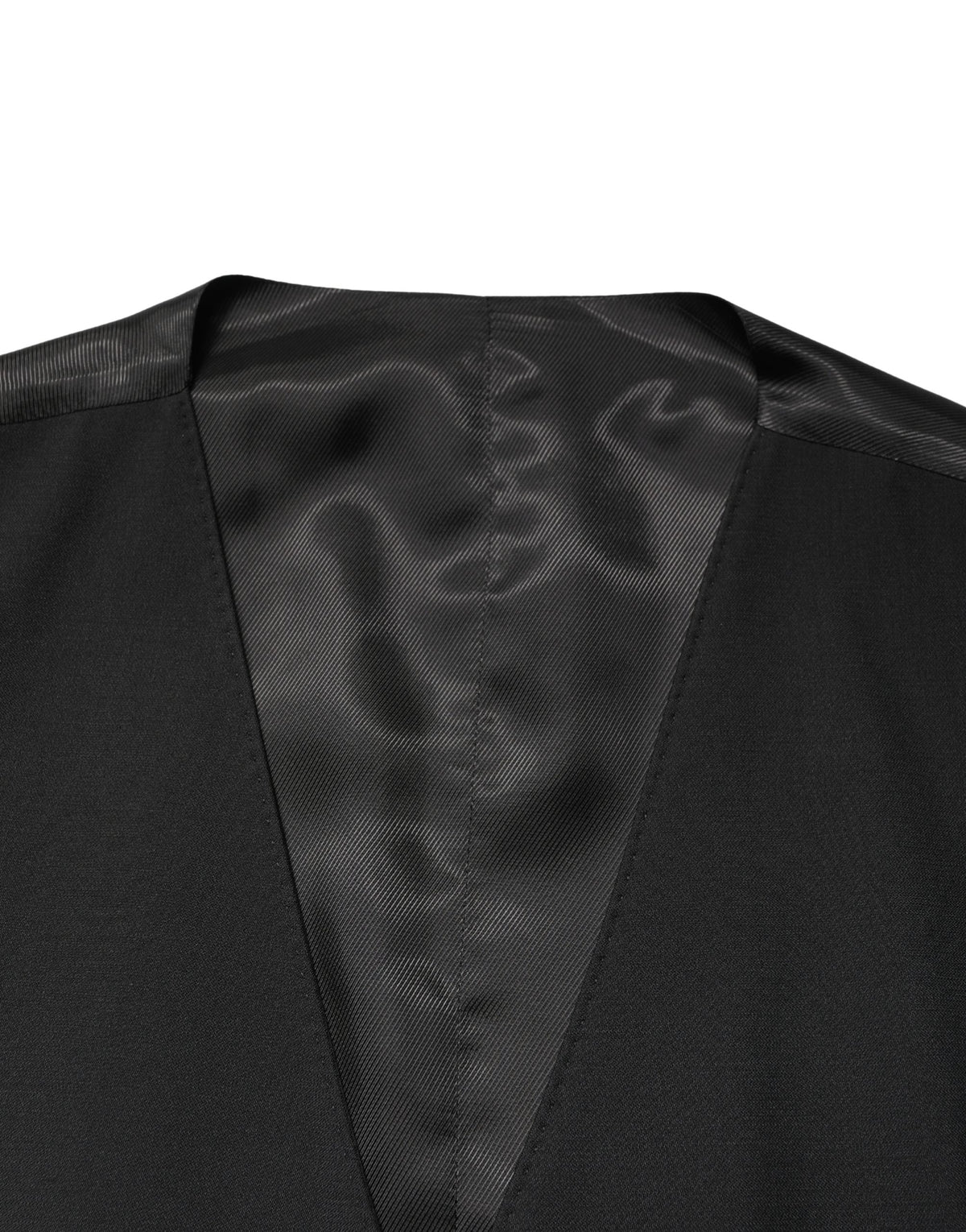 Dolce & Gabbana Black Wool Single Breasted Waistcoat Vest