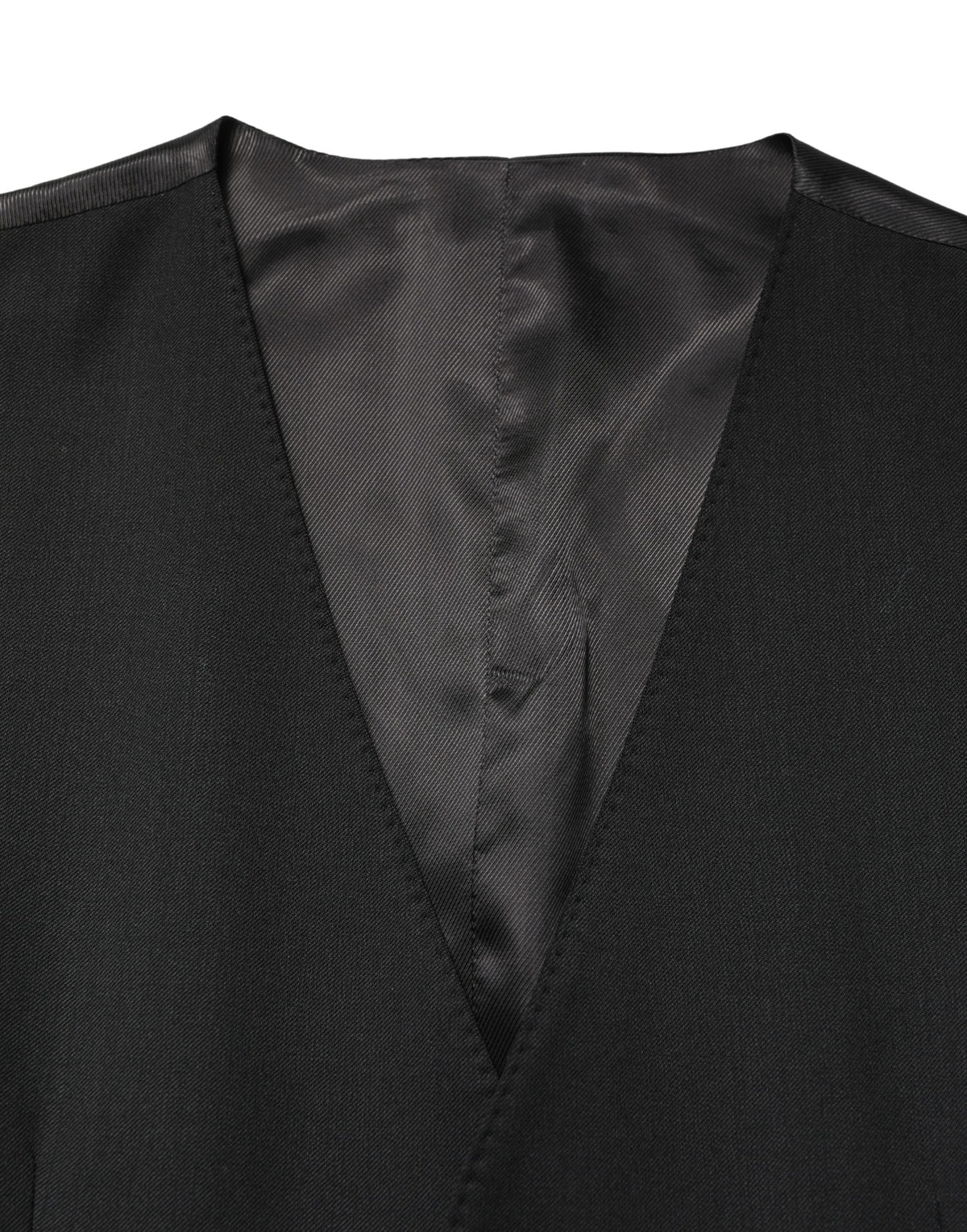 Dolce & Gabbana Black Wool Single Breasted Waistcoat for Men
