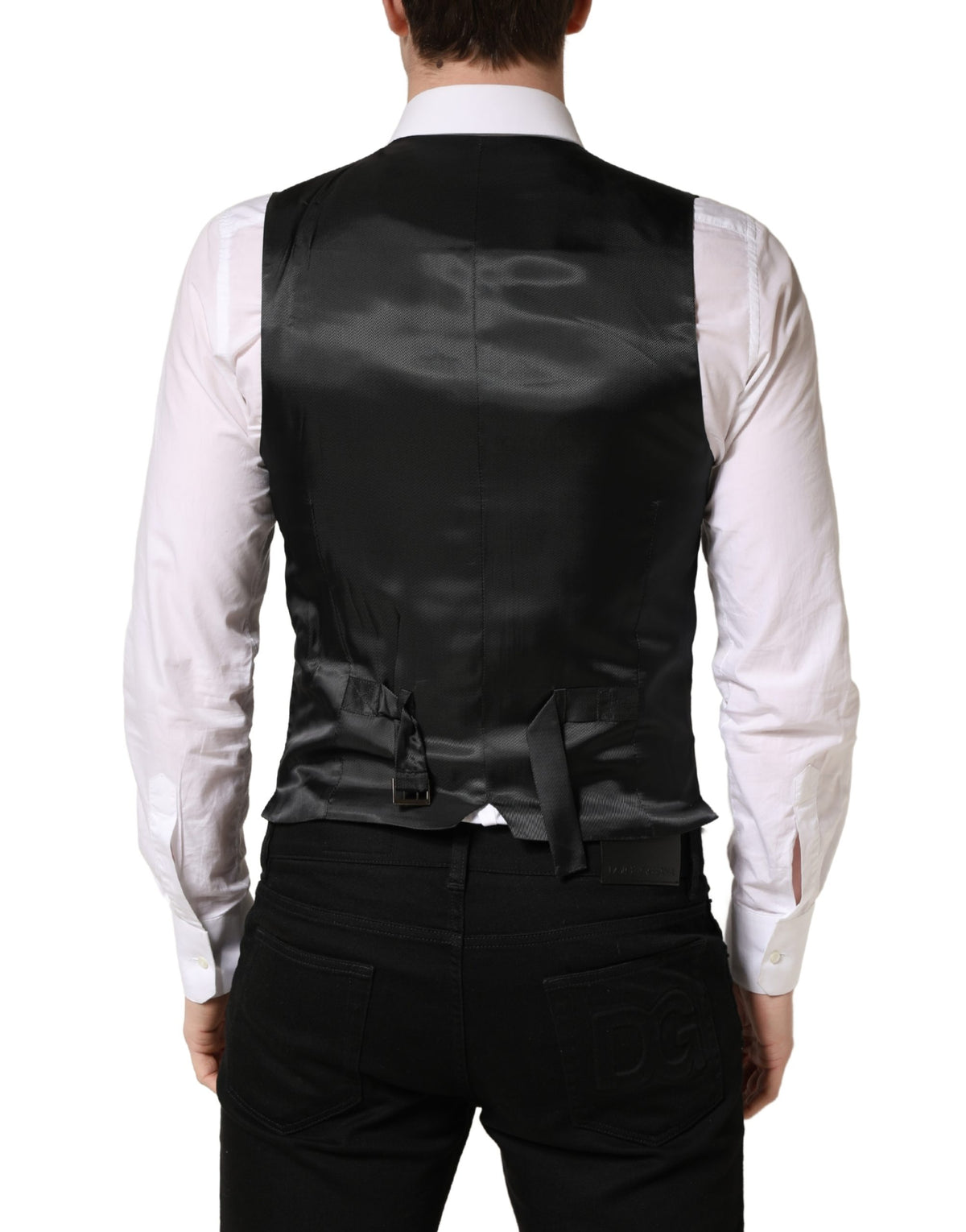 Dolce & Gabbana Dark Gray Wool Dress Formal Waistcoat Vest