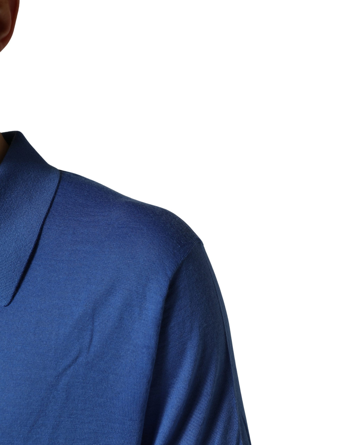 Polo Dolce & Gabbana en cachemire bleu à manches courtes