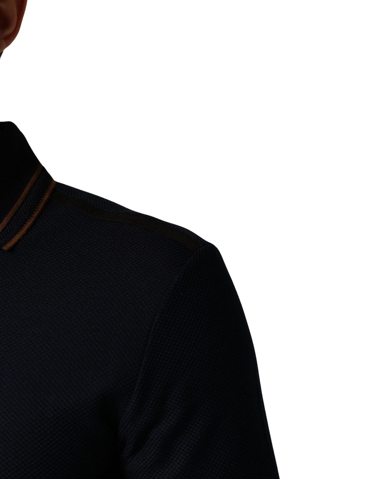 Polo homme Dolce & Gabbana en soie bleu foncé à manches courtes