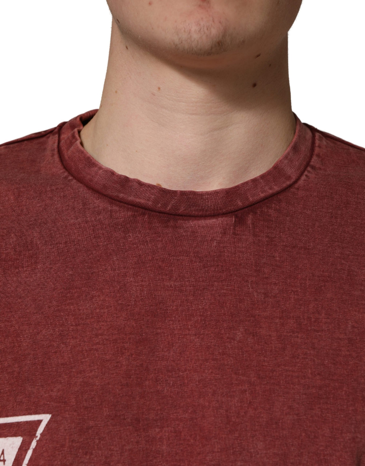T-shirt Dolce & Gabbana bordeaux imprimé à col rond et manches courtes