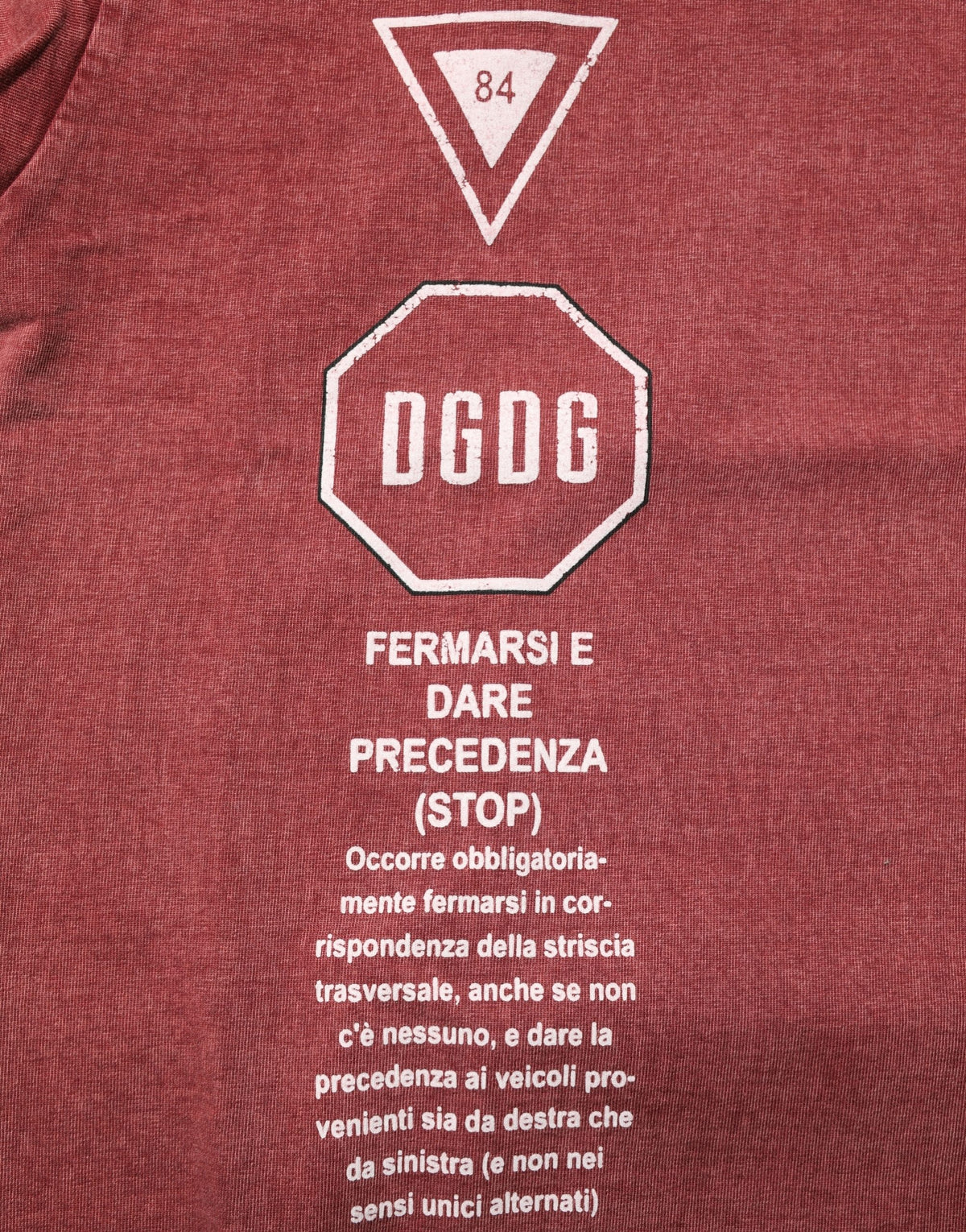 T-shirt Dolce & Gabbana bordeaux imprimé à col rond et manches courtes