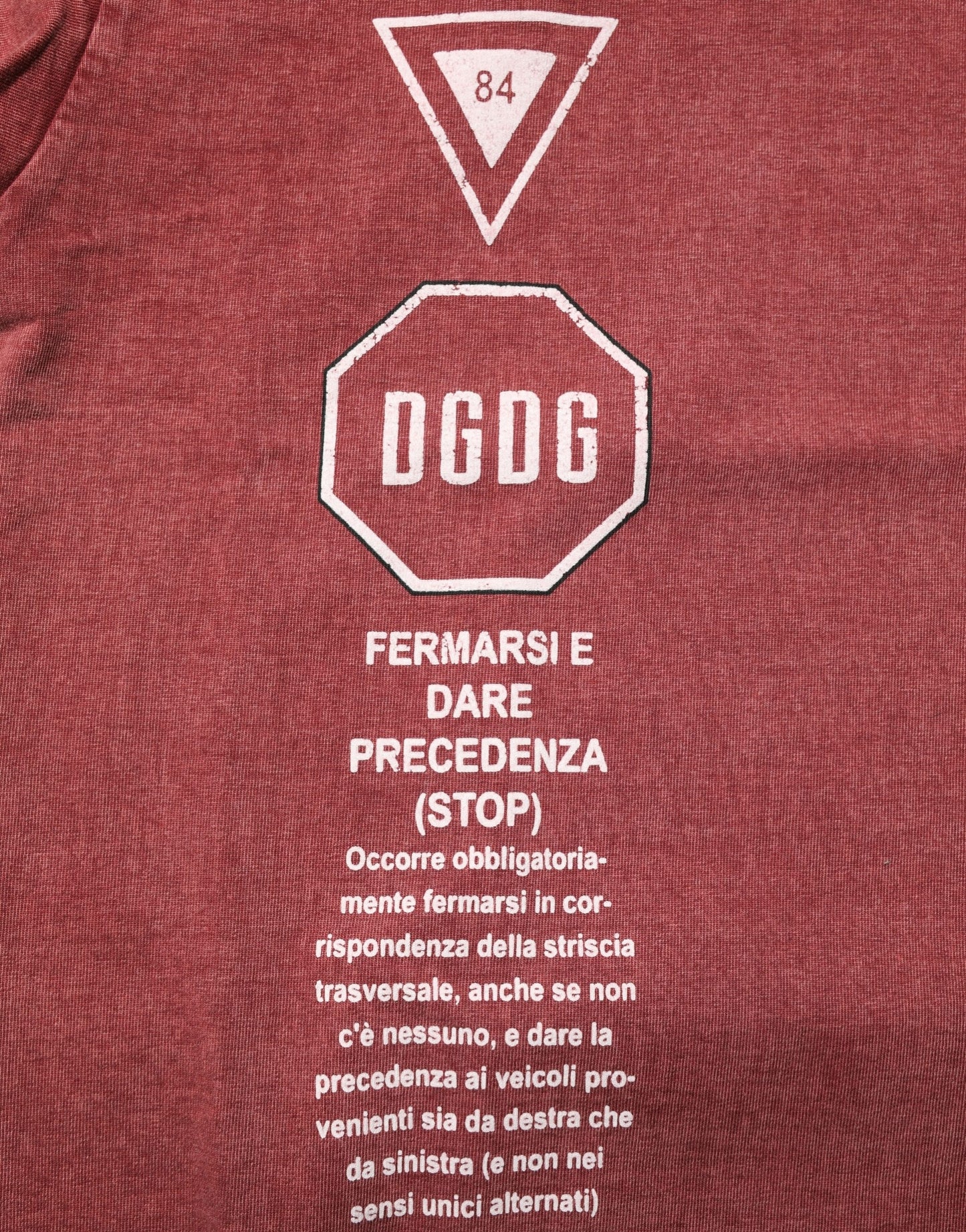 T-shirt Dolce & Gabbana bordeaux imprimé à col rond et manches courtes