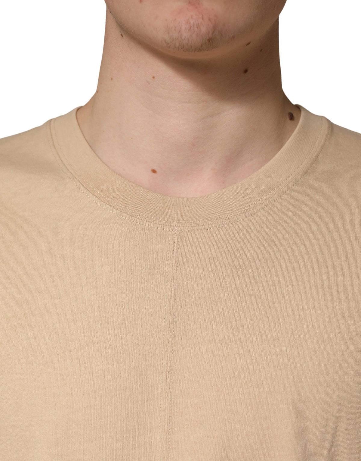 T-shirt Dolce & Gabbana en coton beige à col rond et coupe oversize