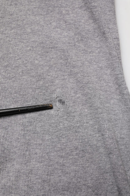 Dolce & Gabbana Grijs Geribbeld Katoenen Henley T-shirt met Lange Mouwen