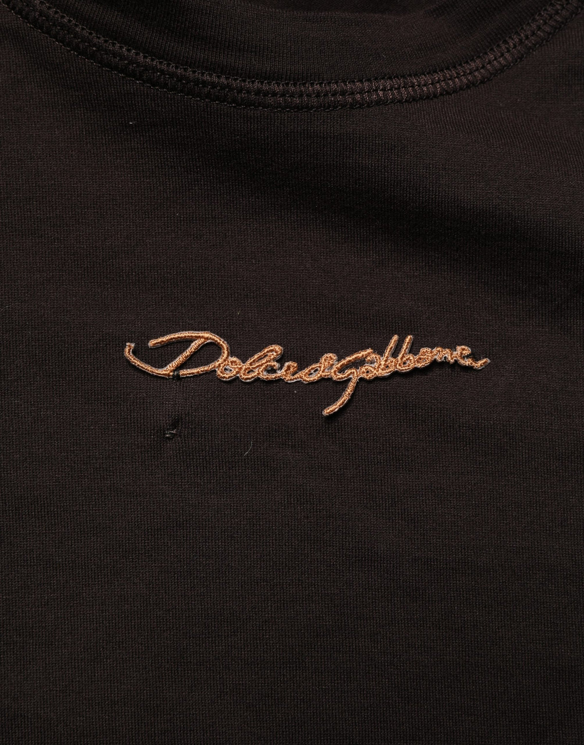T-shirt col rond homme Dolce & Gabbana marron brodé du logo