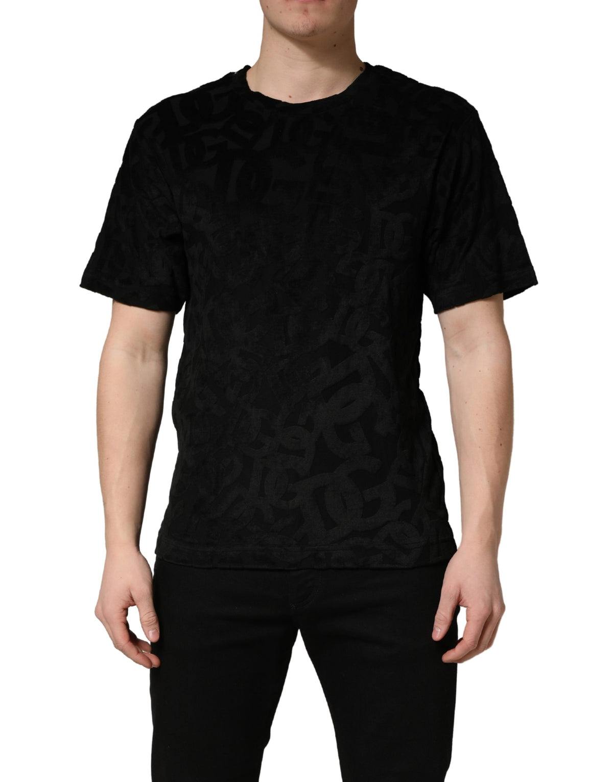 T-shirt décontracté Dolce & Gabbana noir avec logo imprimé DG Mania