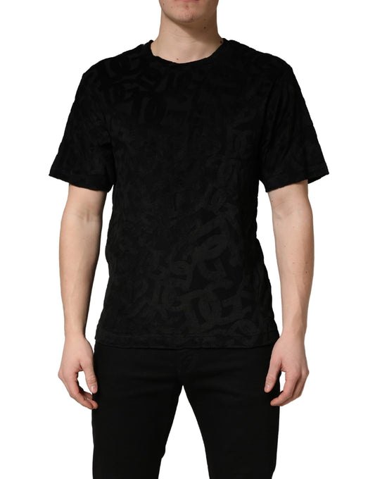 T-shirt décontracté Dolce & Gabbana noir avec logo imprimé DG Mania