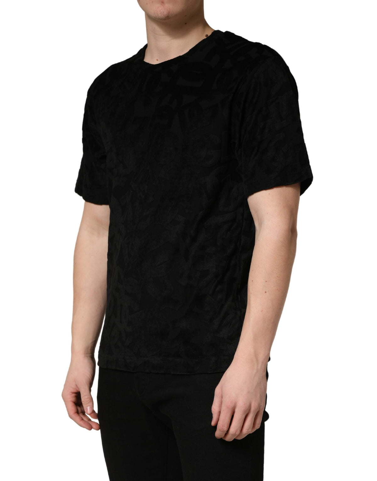 T-shirt décontracté Dolce & Gabbana noir avec logo imprimé DG Mania