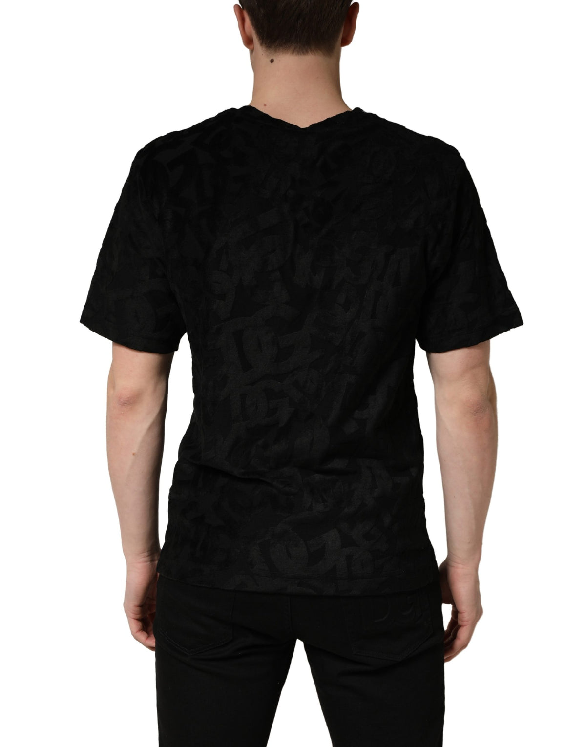 T-shirt décontracté Dolce & Gabbana noir avec logo imprimé DG Mania