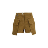 PINKO Kiwi Beige Cotton Bermuda Shorts for Women