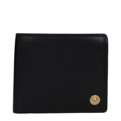 Portefeuille en cuir noir Versace