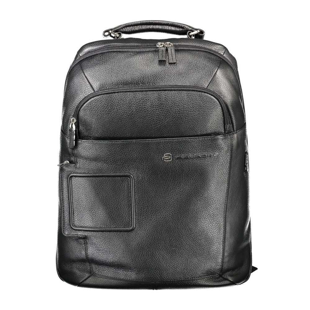 Piquadro Black Leather Men's Backpack - Stylish and Functional