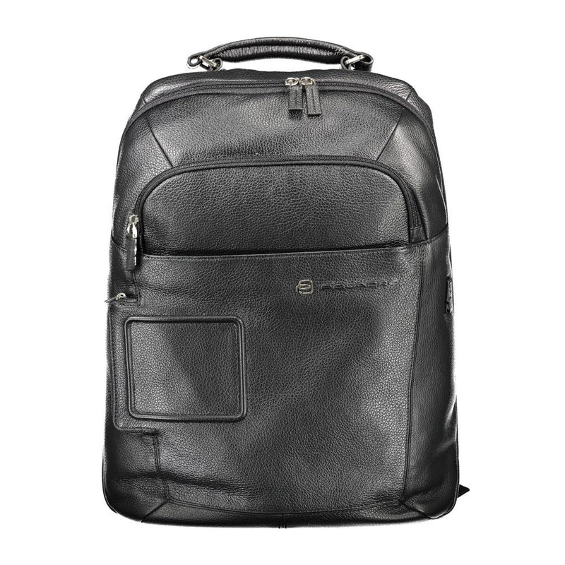 Piquadro Black Leather Men's Backpack - Stylish and Functional