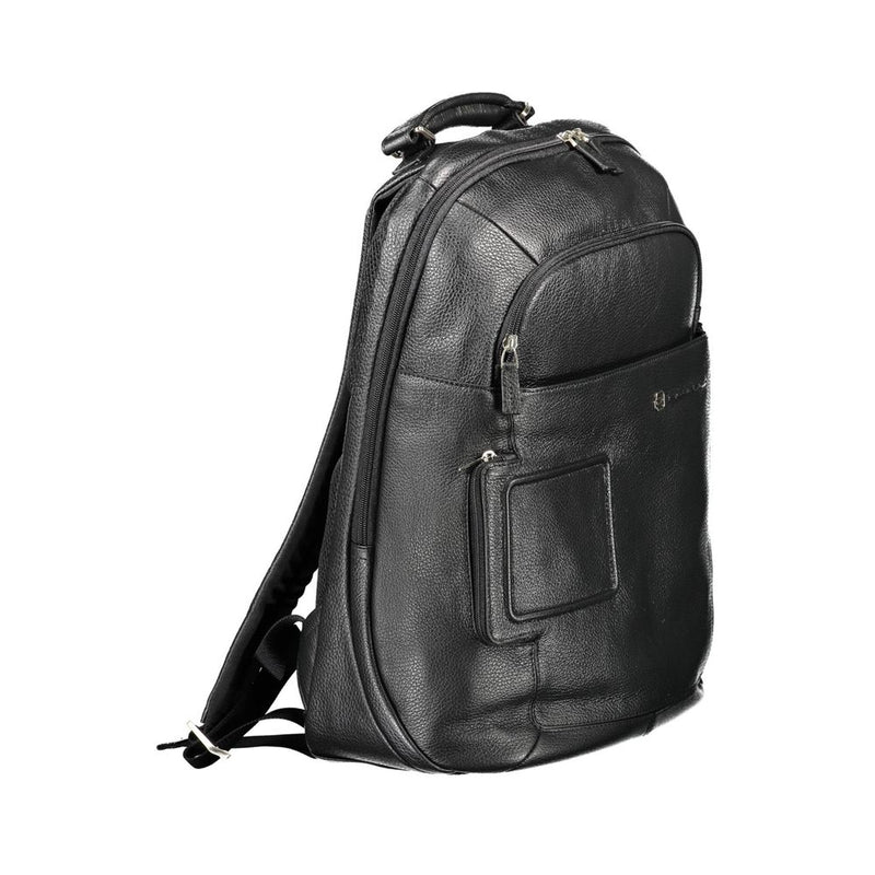 Piquadro Black Leather Men's Backpack - Stylish and Functional