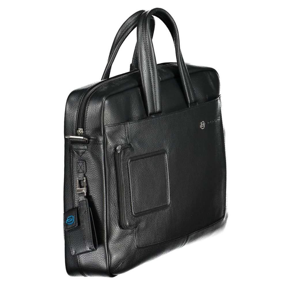 Piquadro Nero Leather Men Briefcase - Elegant & Functional