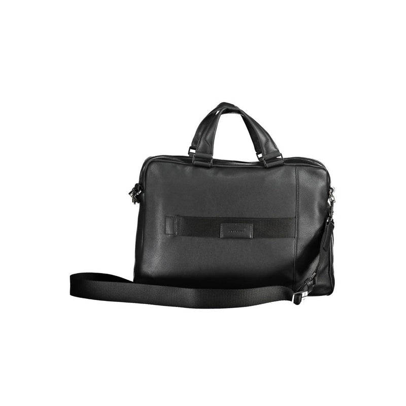 Piquadro Black Leather Men's Briefcase