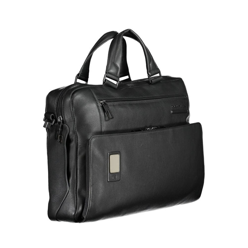 Piquadro Black Leather Men's Briefcase