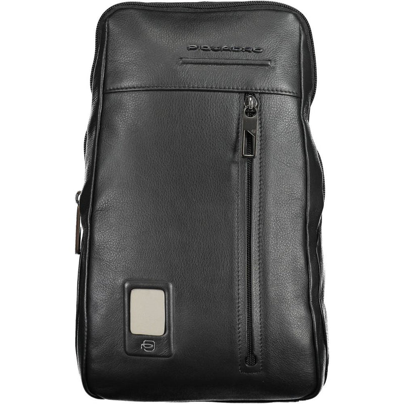 Piquadro Nero Leather Men's Shoulder Bag