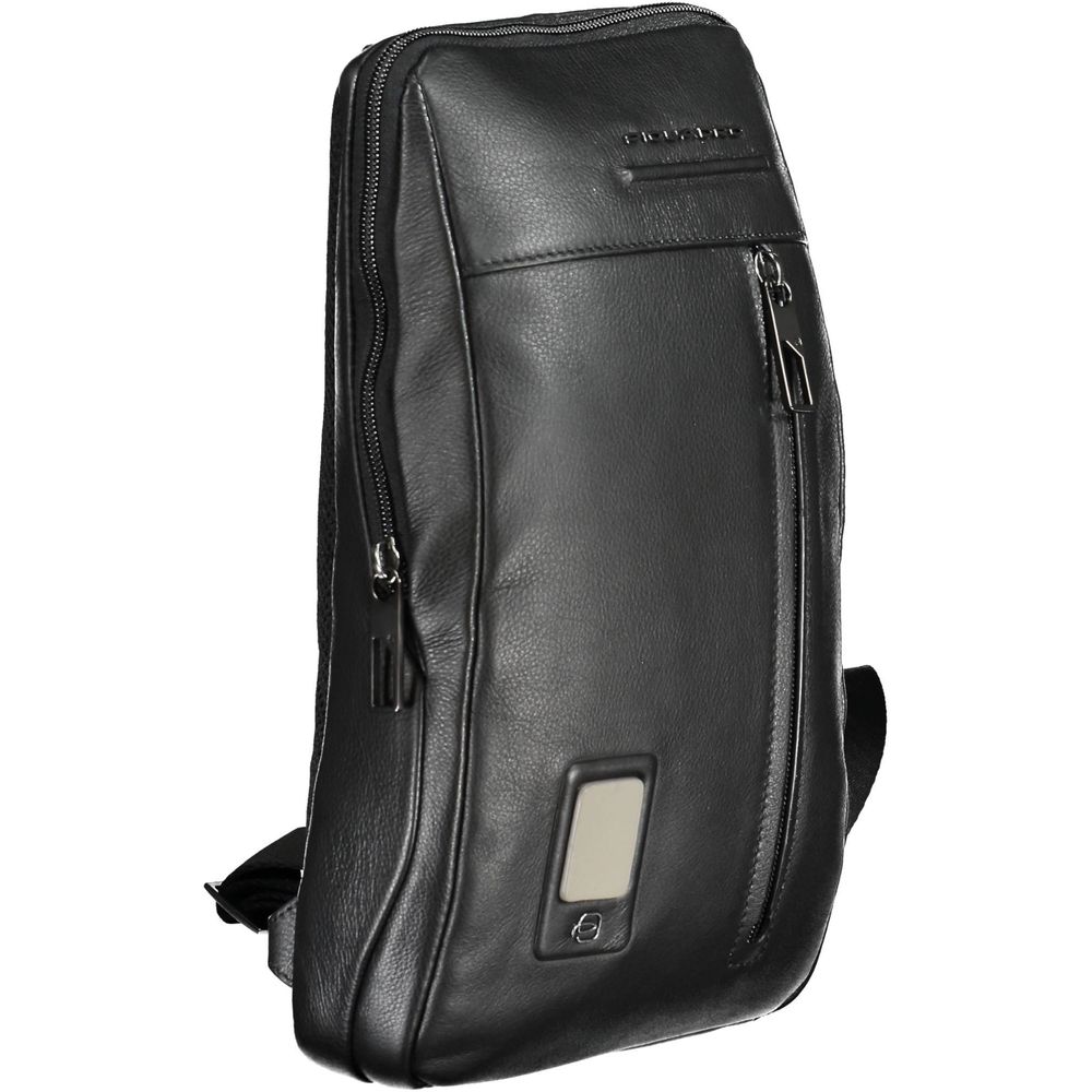 Piquadro Nero Leather Men's Shoulder Bag