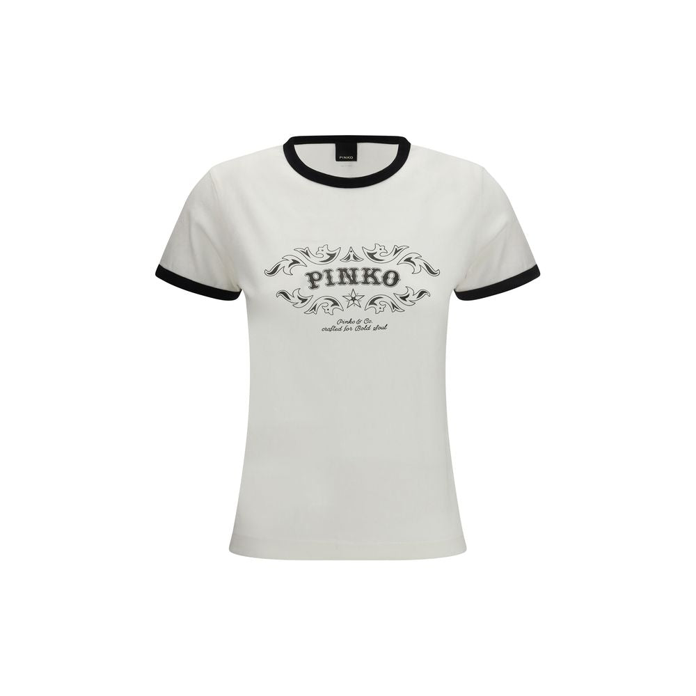 PINKO White Cotton T-Shirt for Women