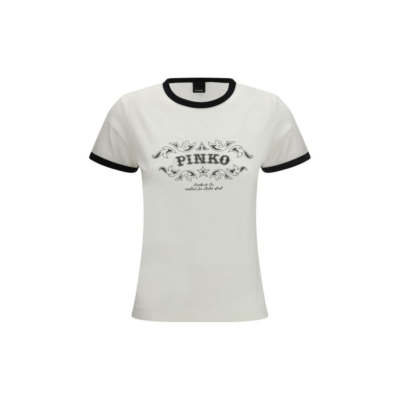 PINKO White Cotton T-Shirt for Women