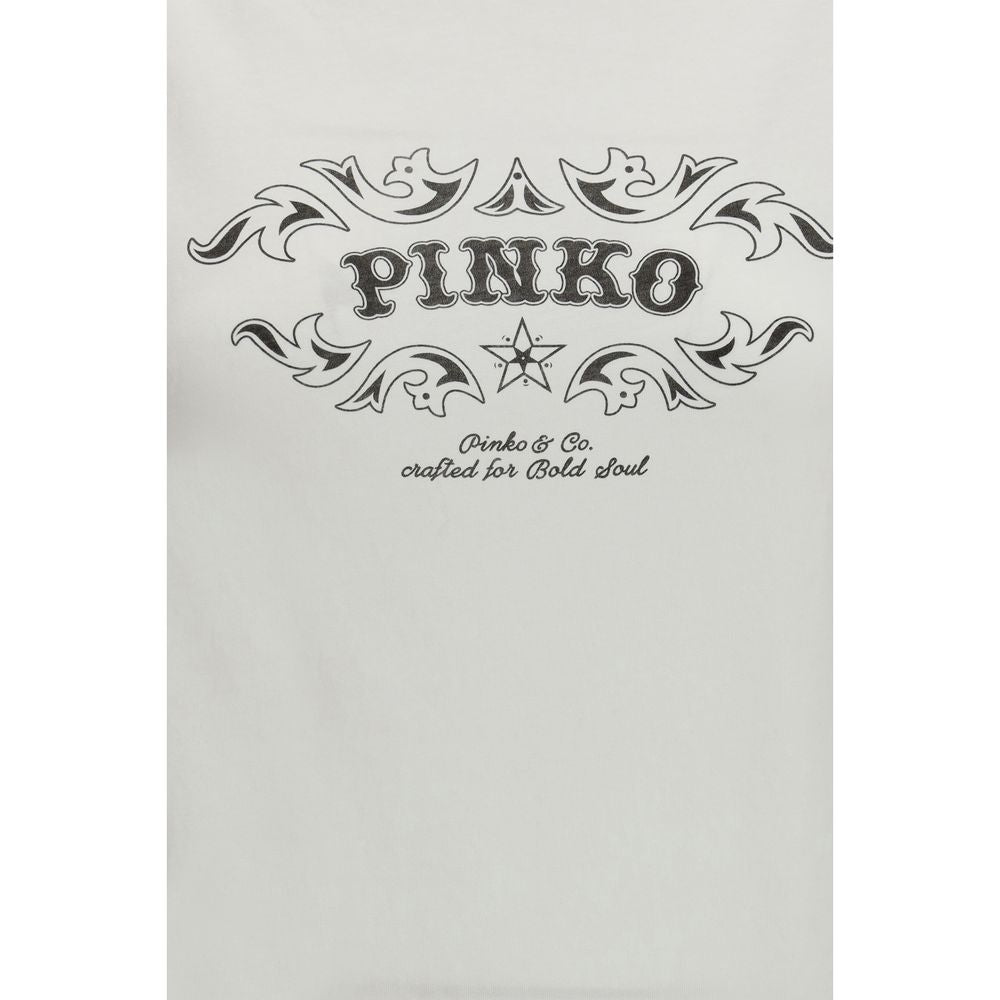 PINKO White Cotton T-Shirt for Women