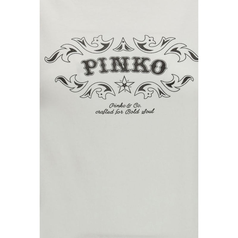 PINKO White Cotton T-Shirt for Women