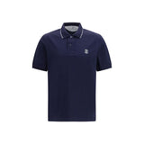 Brunello Cucinelli Polo Shirt en Coton Bleu pour Homme