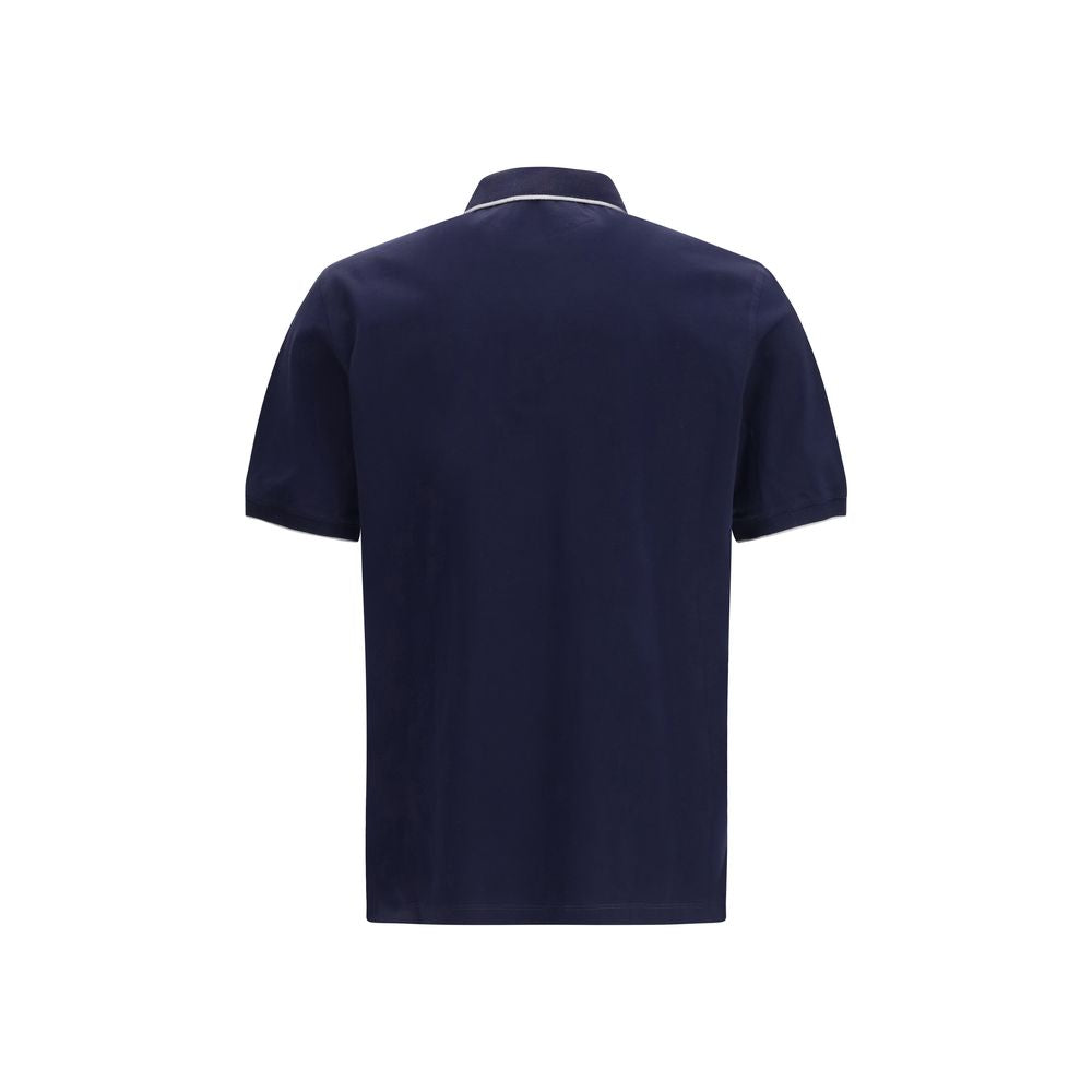 Brunello Cucinelli Polo Shirt en Coton Bleu pour Homme