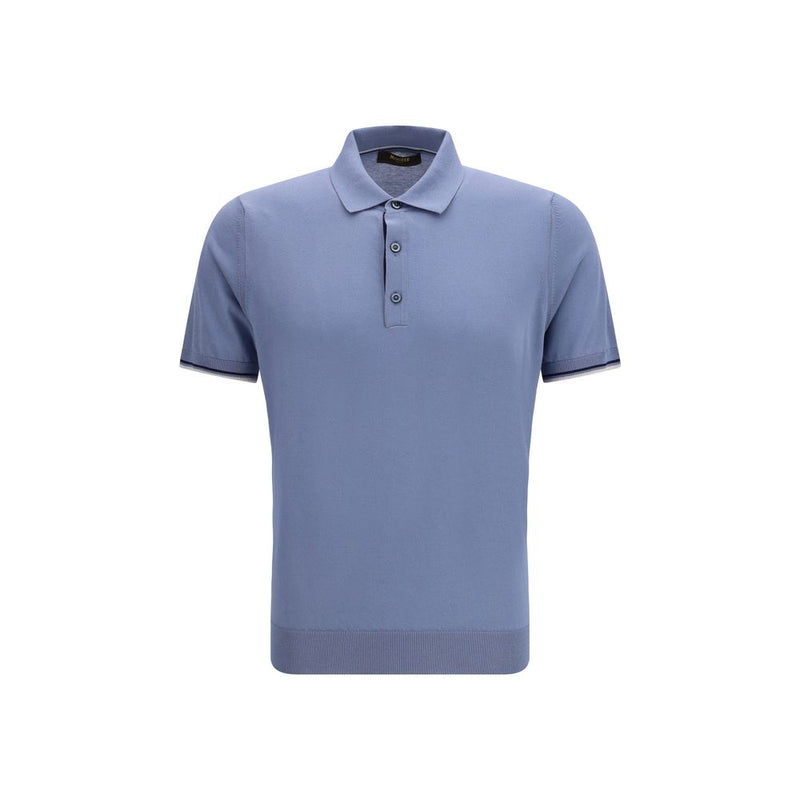 MooRER Blue Cotton Polo Shirt - Elegant & Comfortable