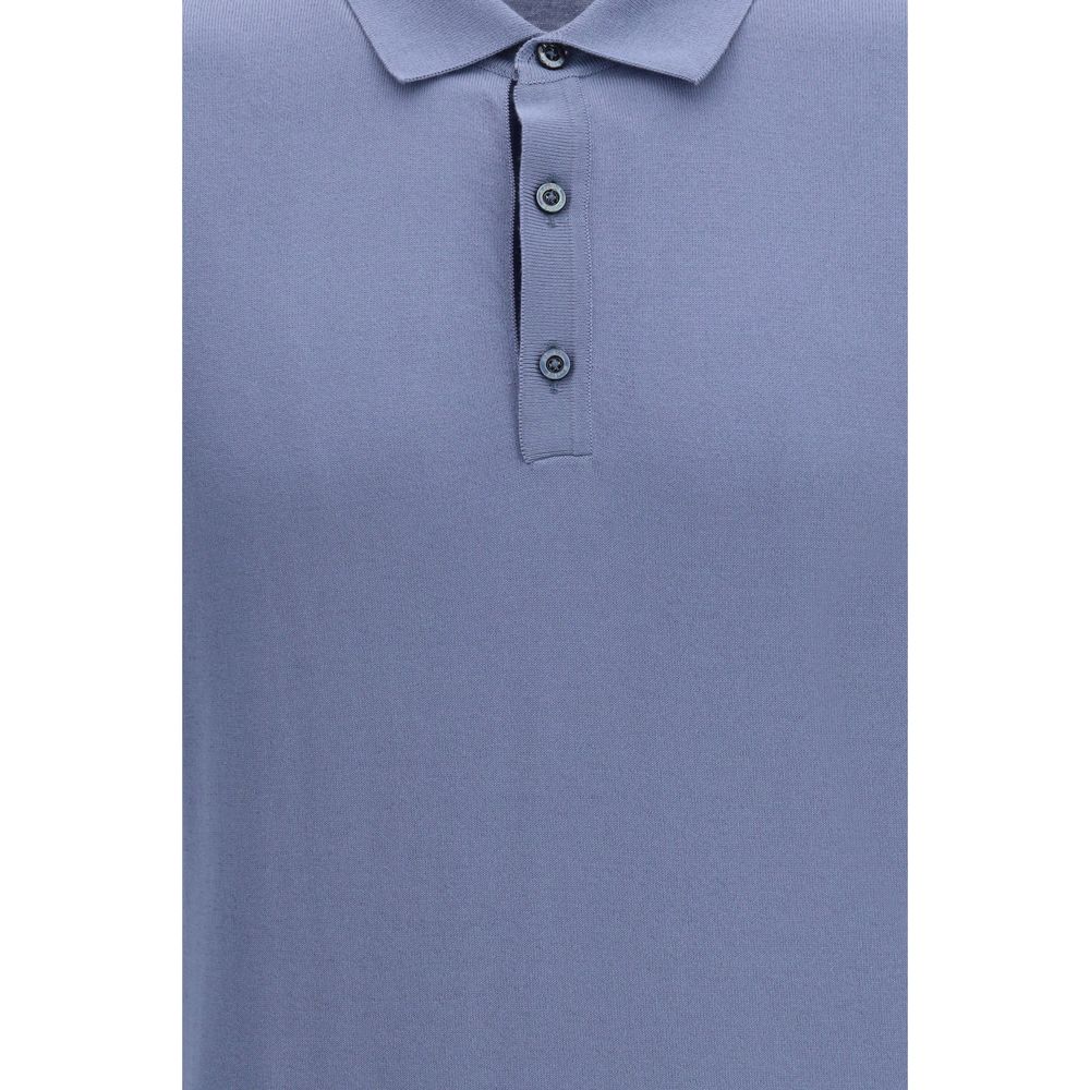 MooRER Blue Cotton Polo Shirt - Elegant & Comfortable