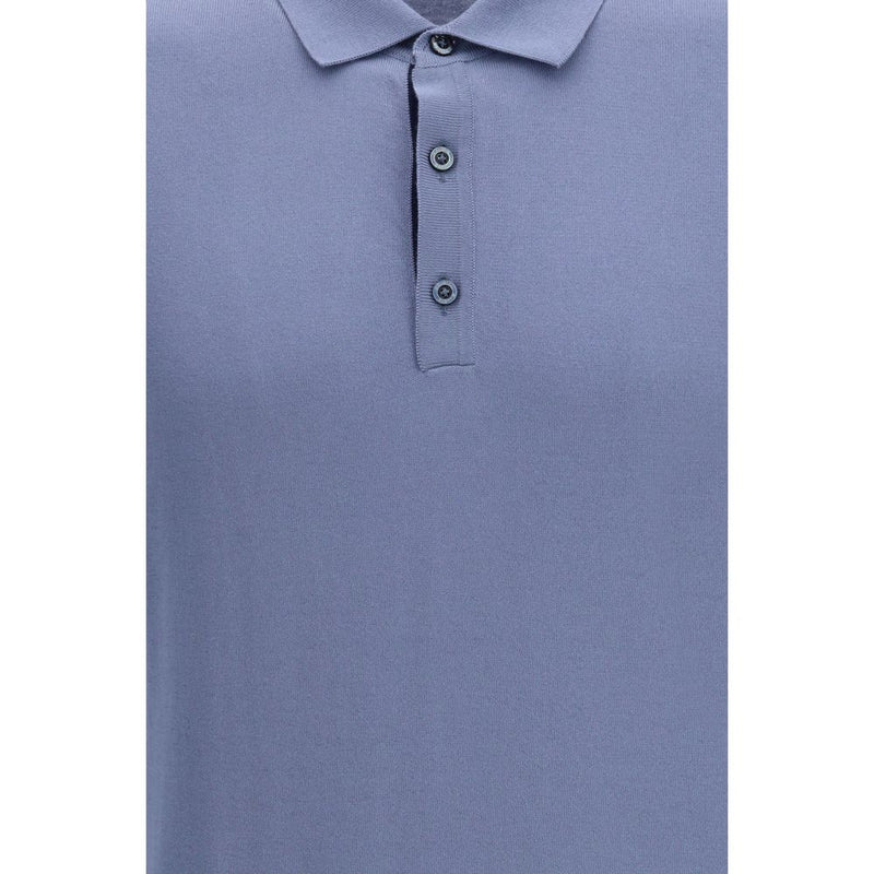 MooRER Blue Cotton Polo Shirt - Elegant & Comfortable