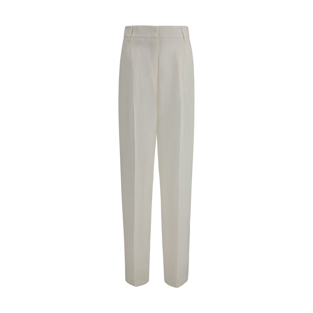 Max Mara Mstsumero White Linen Casual Pants