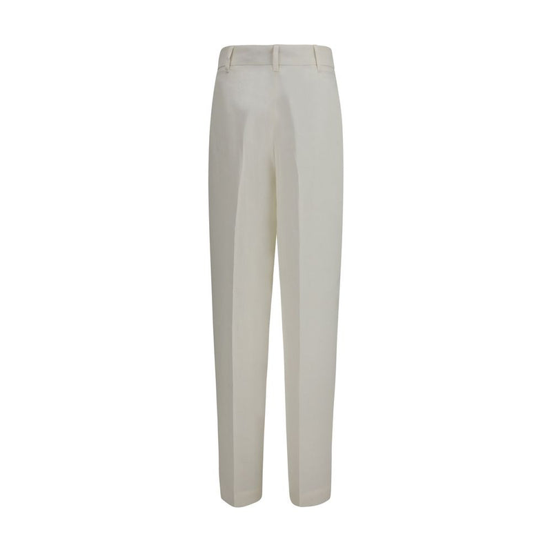 Max Mara Mstsumero White Linen Casual Pants for Women