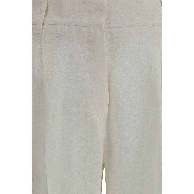Max Mara Mstsumero White Linen Casual Pants for Women