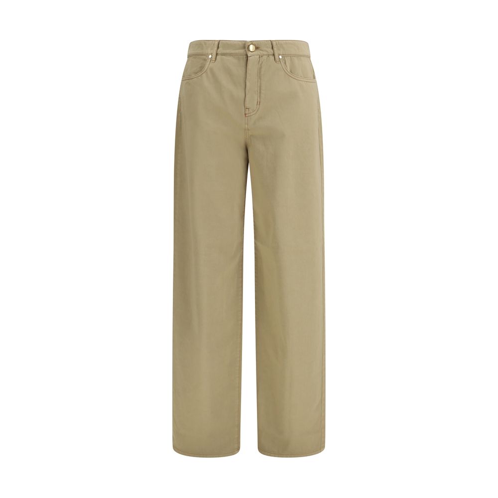 Max Mara Beige Cotton Baggy Pants for Women