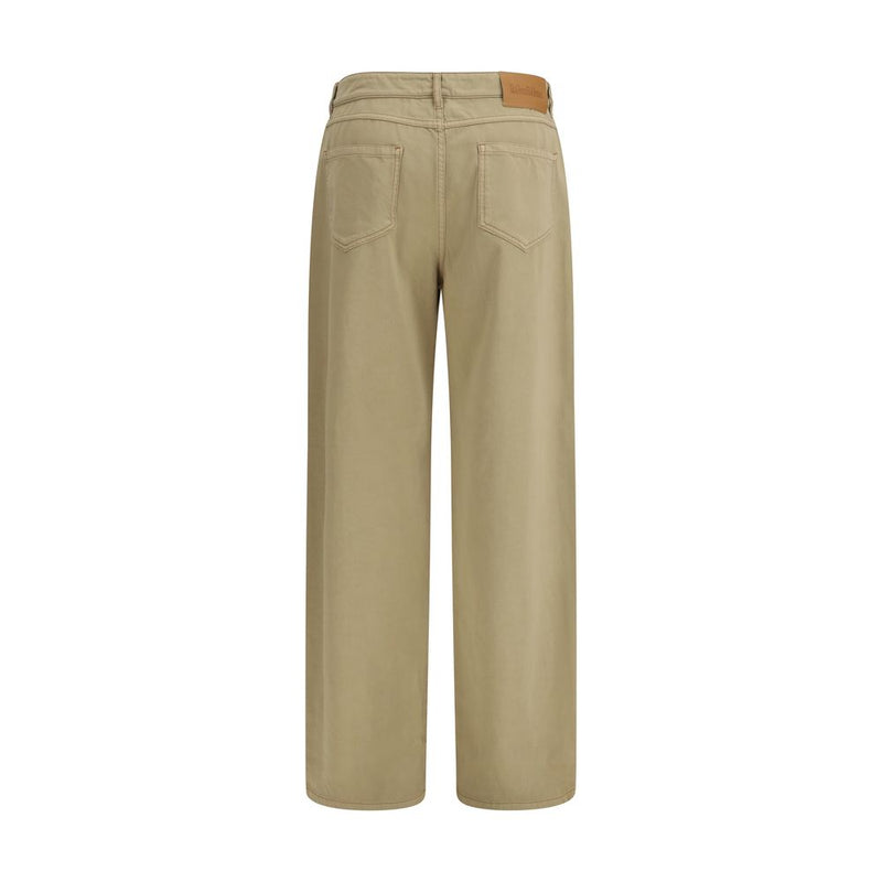 Max Mara Beige Cotton Baggy Pants for Women