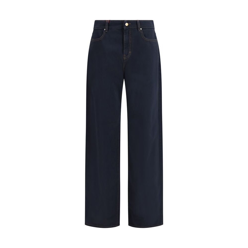 Max Mara Blue Cotton Baggy Pants for Women