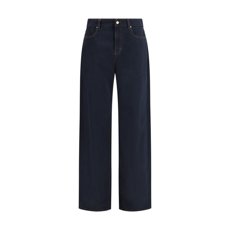 Max Mara Blue Cotton Casual Pants - Stylish & Comfortable